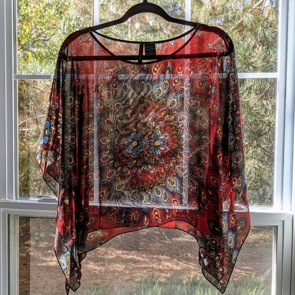 Fire Los Angeles Chiffon Kimono Top, Small - Picture 3 of 5